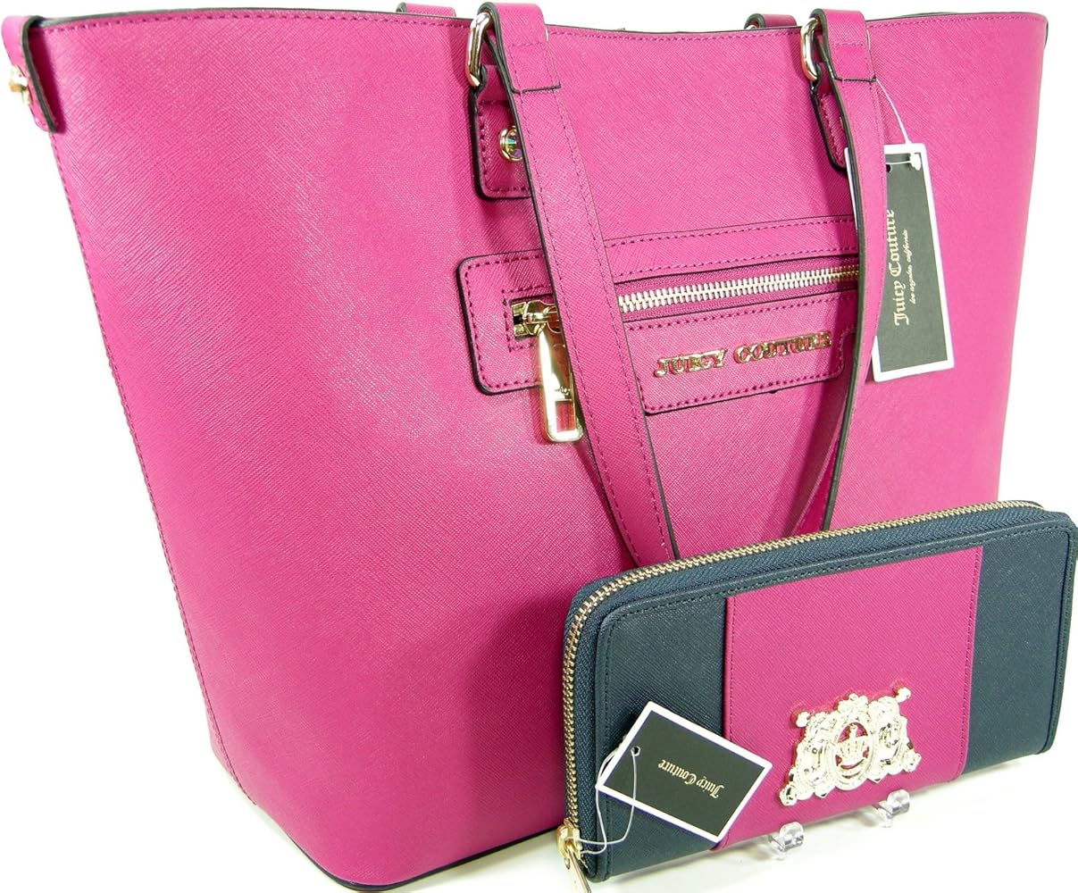 Juicy Couture Xl Purse Tote Wallet Matching Set 2 Piece Genuine Leather Pink Shoes Amazon Com