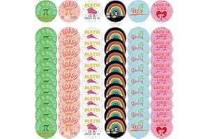PIAOPIAONIU 60 Pcs Pi Pins Party Favors 2.28 Inch Large Pi Day Lapel Badges Math Pi Sign Round Brooch Button for Clothing Bag Backpack Hat Decor Back to School Gift