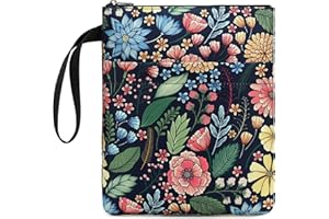 DSIUE Book Sleeve Book Lover Gifts Book Protector with Zipper, Book Covers for Paperbacks, Book Pouch with Pockets, Book Accessories,11.4 X 9 Inch