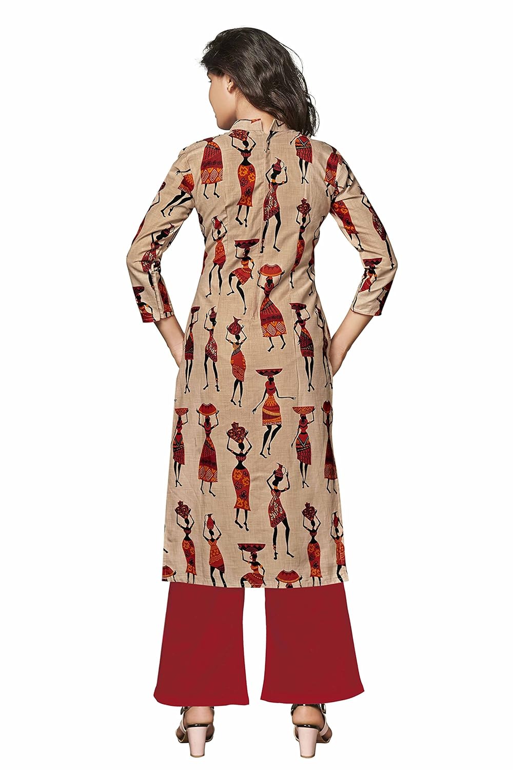 miraan womens printed straight cotton kurti