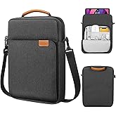 MoKo 9-11 Inch Tablet Sleeve Bag Handle Carrying Case with Shoulder Strap Fits iPad Pro/Air/A16 11 inch,iPad 10th 10.9,i-Pad 9/8/7th 10.2,iPadAir 5/4th 10.9,i-Pad 9.7,Tab S8/S9 11", Black & Gray