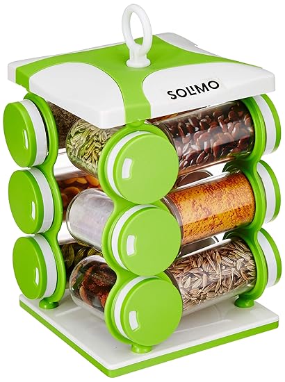 Amazon Brand - Solimo Revolving Spice Rack set (12 pieces)