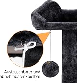 Yaheetech 138.5cm Cat Tree Tower Multilevel Activity Tree Black view 9
