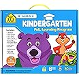 School Zone Full Learning Program for Kindergarten: Curriculum Set of Workbooks, Flash Cards, Early Reading, Educational Games, Write & Reuse, Writing, Math, Stickers, and More