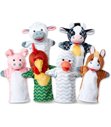 The Puppet Company – Lot De 6 Marionnettes à Doigts Comptines, Pour Enfants Dès 12 Mois – Cadeau Anniversaire Ou Baptême