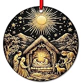 SICOHOME Nativity Ornaments for Christmas Tree - 3" Acrylic Religious Christian Christmas Ornament Catholic Nativity Scene Jesus Christmas Ornaments The Birth of Jesus Decorations Gifts A