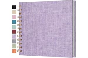 Cherrich Small Scrapbook 7x7 Inch, Linen Photo Album Mini Scrap Book, Kraft White Pages Memory Book for Wedding, Baby, Family, Graduation, Travel, Dog, Vacation