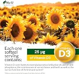 Nu U Nutrition Vitamin D 1000IU 365 Softgels UK Made D3 1 Day 1 Year view 2