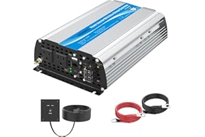 GIANDEL 1200W Power Inverter DC12 Volt to AC 120 Volt with 20A Solar Charge Controller and Remote Control & USB Port for RV Truck Solar System
