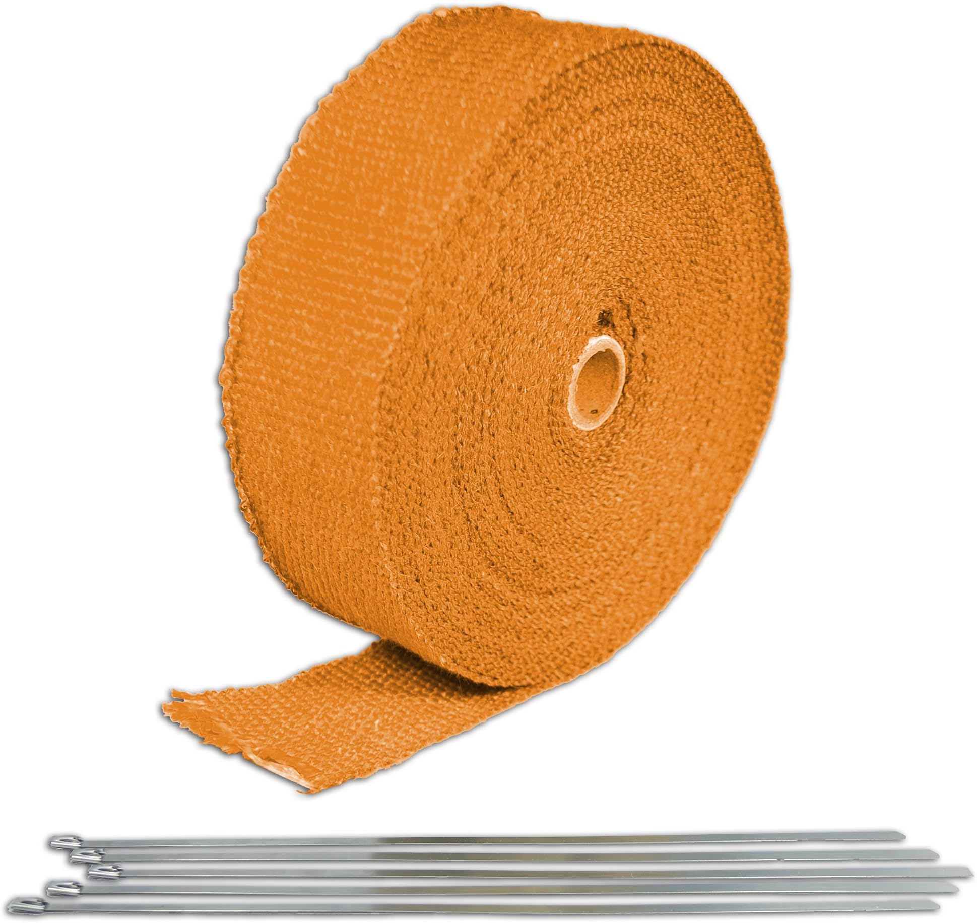 Orange Turbo Manifold Heat Exhaust Thermal Wrap Tape & Stainless Ties 2"X50' for Jeep Liberty