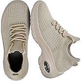 CUSHIONAIRE Women's Blaze Stretch Knit Slip on lace Sneaker +Memory Foam & LiteSole Technology