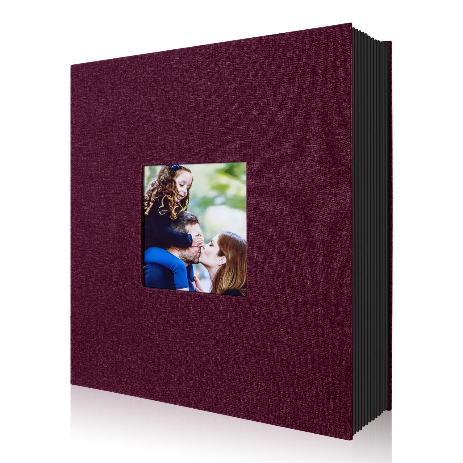 Benjia Photo Album 6x4 400 Pockets Slip in, Linen 400 Pockets Photo Albums Holds Portrait Only 10x15cm Picture Burgundy