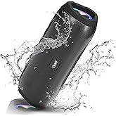 Bluetooth Speakers Wireless with 20W Loud Stereo Sound, TWS Pairing for Outdoor, IPX6 Waterproof Shower Speakers, 36H Playtime, Built-in Mic Radio Mode RGB Lights