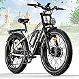 PUJH Peak 3000W Dual Motors Electric Bike for Adults, 52V 25Ah 26" Fat Tire Fast Ebike,Max 36 mph up to 100 Miles, Front Suspension Hydraulic Disc Brake Class 3 Ebike,Off Road Mountain Hunting EBike
