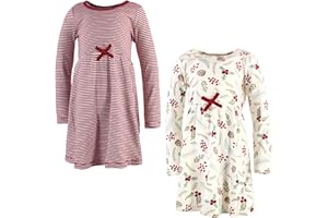 Touched by Nature Girls' One Size Organic Cotton Short Long-Sleeve Dresses