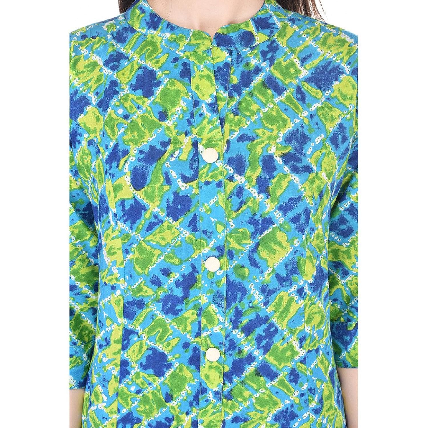 palakh women's cotton straight printed kurti(multicolor)