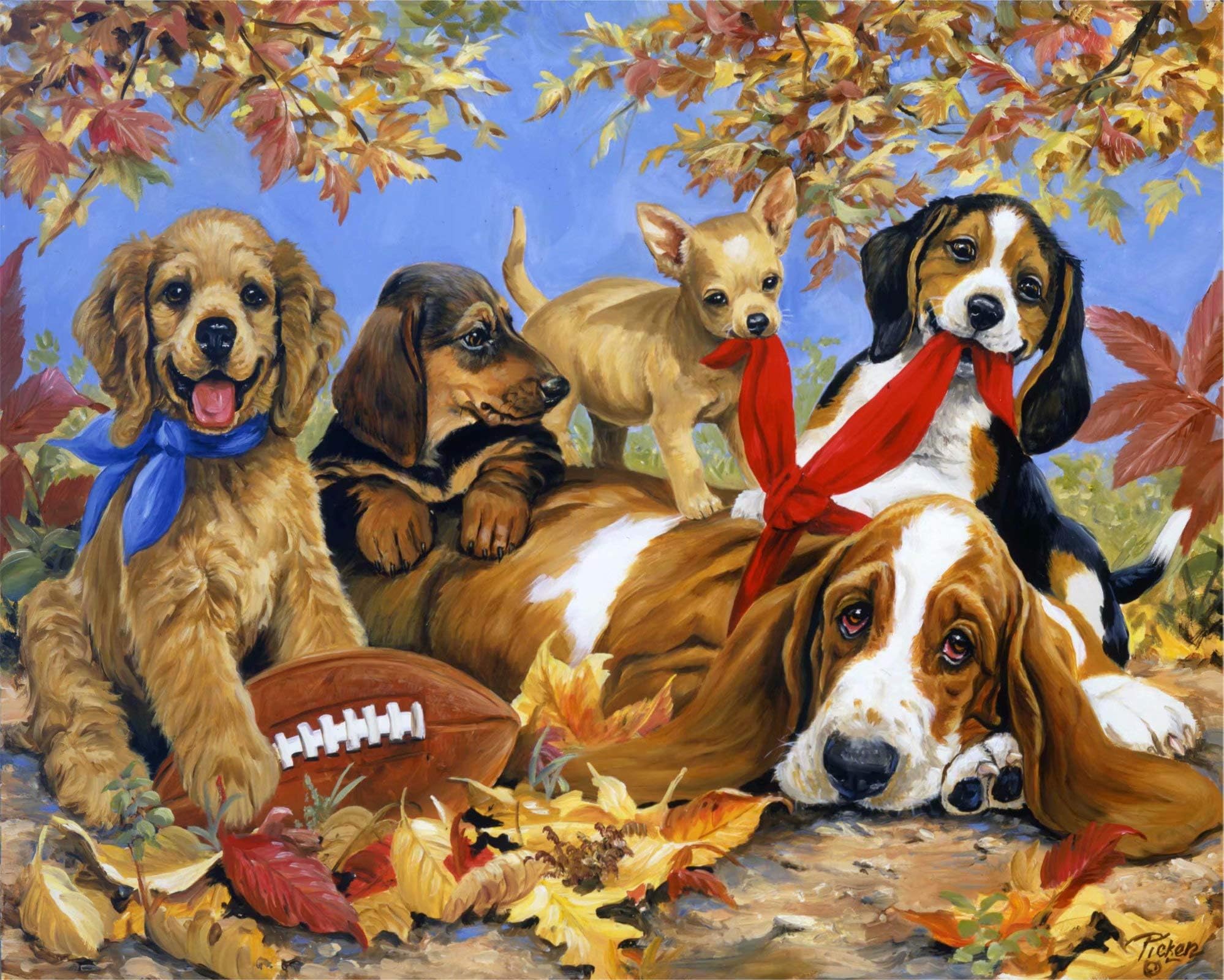 Hrayipt Cute Dogs Puzzle 1000 Piece Jigsaw Puzzles for Adults Kids Large Puzzle Game Toys Gift