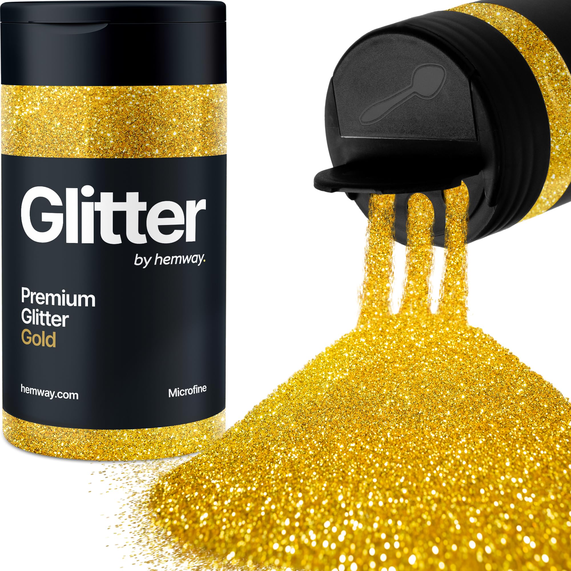 Gold Glitter Shaker, 130g Microfine Glitter, Crafts 1/256" Metallic Flake Gold Sequins, Resin & Epoxy Crafts, Decorating, Halloween, Christmas Nail, Face, Hemway