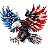 American Bald Eagle Flag Decal Sticker - 12 Inch - Vinyl Car Truck Bumper Patriotic Waterproof Decal Eagle for Car Truck Trailer SUV Van Outdoor Window Wall Laptop Tablet Glass Cup Any Smooth Surface