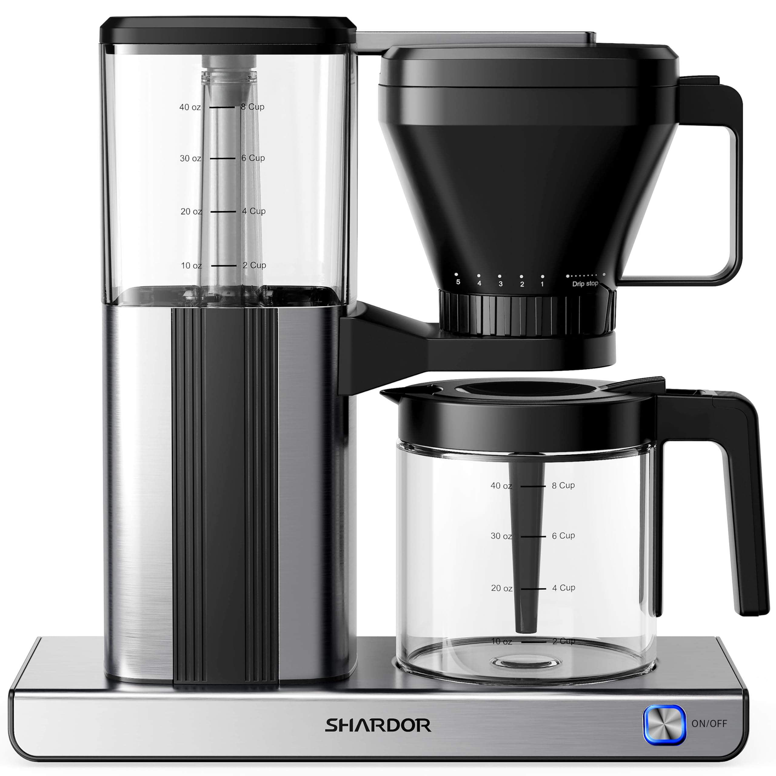 Photo 1 of SHARDOR 8-Cup Drip Coffee Maker with Reusable Filter and Glass Coffee Pot?Black and Sliver