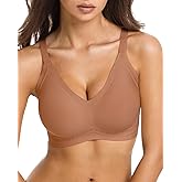 Aubrasen Jelly Wireless Push Up Bra 53 Vents Breathable Seamless Support for Women All Day Comfort Skin-Friendly Fabric