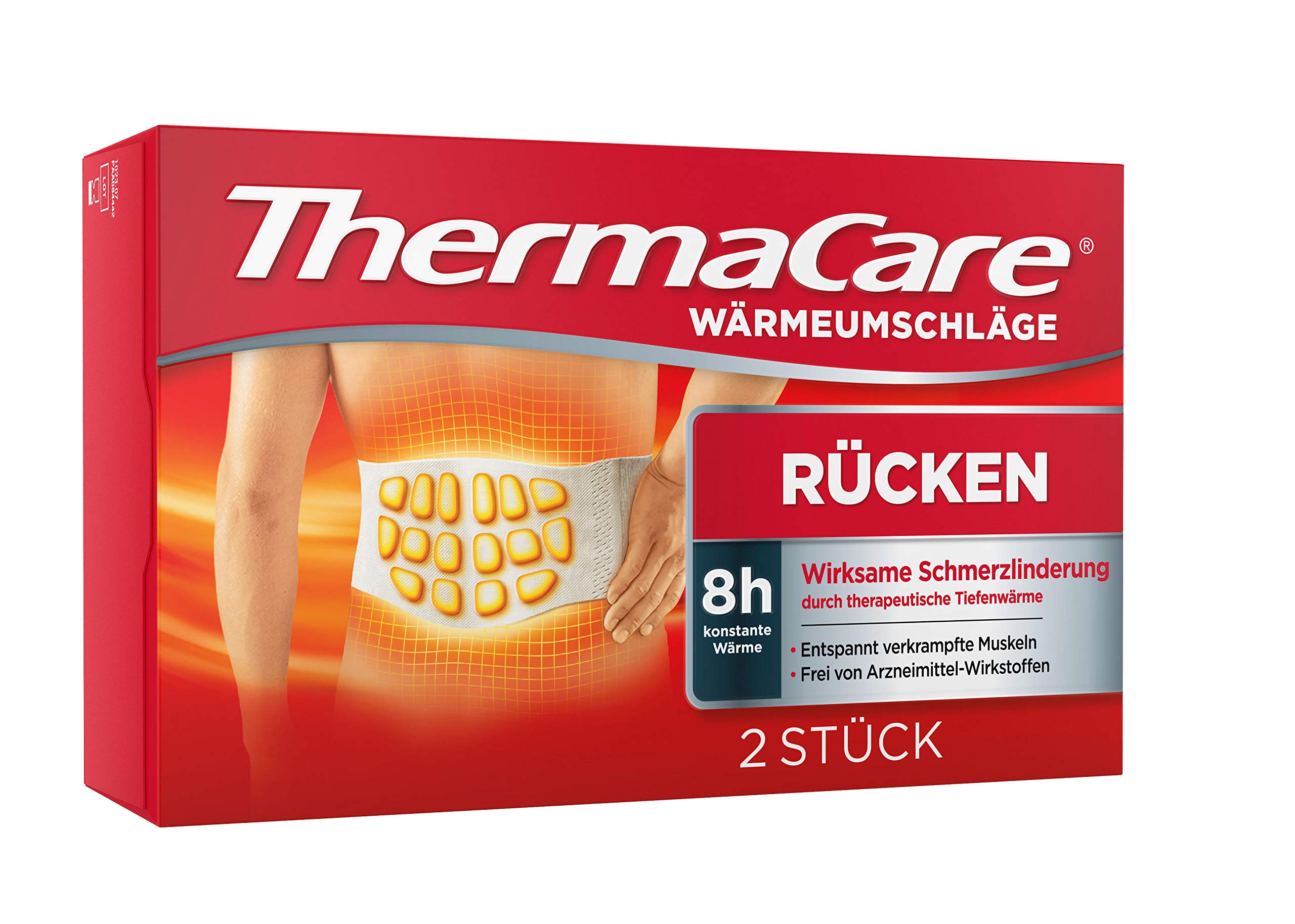 ThermaCare - Therapeutic Thermal Patches for Lumbar and Hip Pain - Up to 16 Hours of Prolonged Pain Relief - Drug Free - 2 Patches