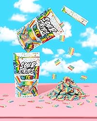 Sour Strips Sour Candy Bites, Rainbow Resealable