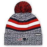FOCO NFL Unisex-Adult NFL Team Logo Heather Stripe Pom Beanie Hat