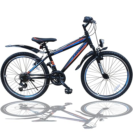 20 Zoll Fahrrad Shimano 18-Gang Mountainbike - mit Gabelfederung und Beleuchtung
