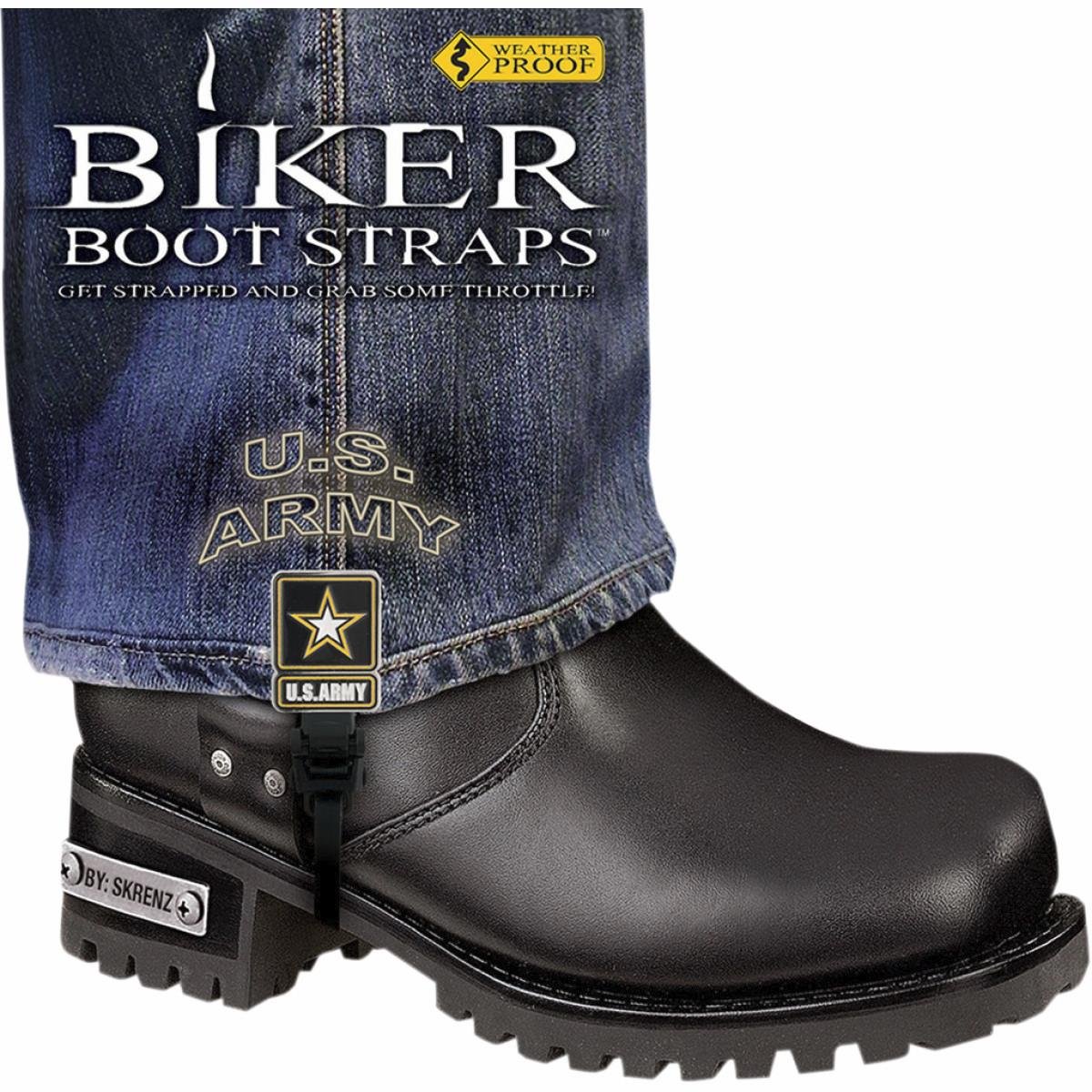 Biker Boot Straps US Army 4"