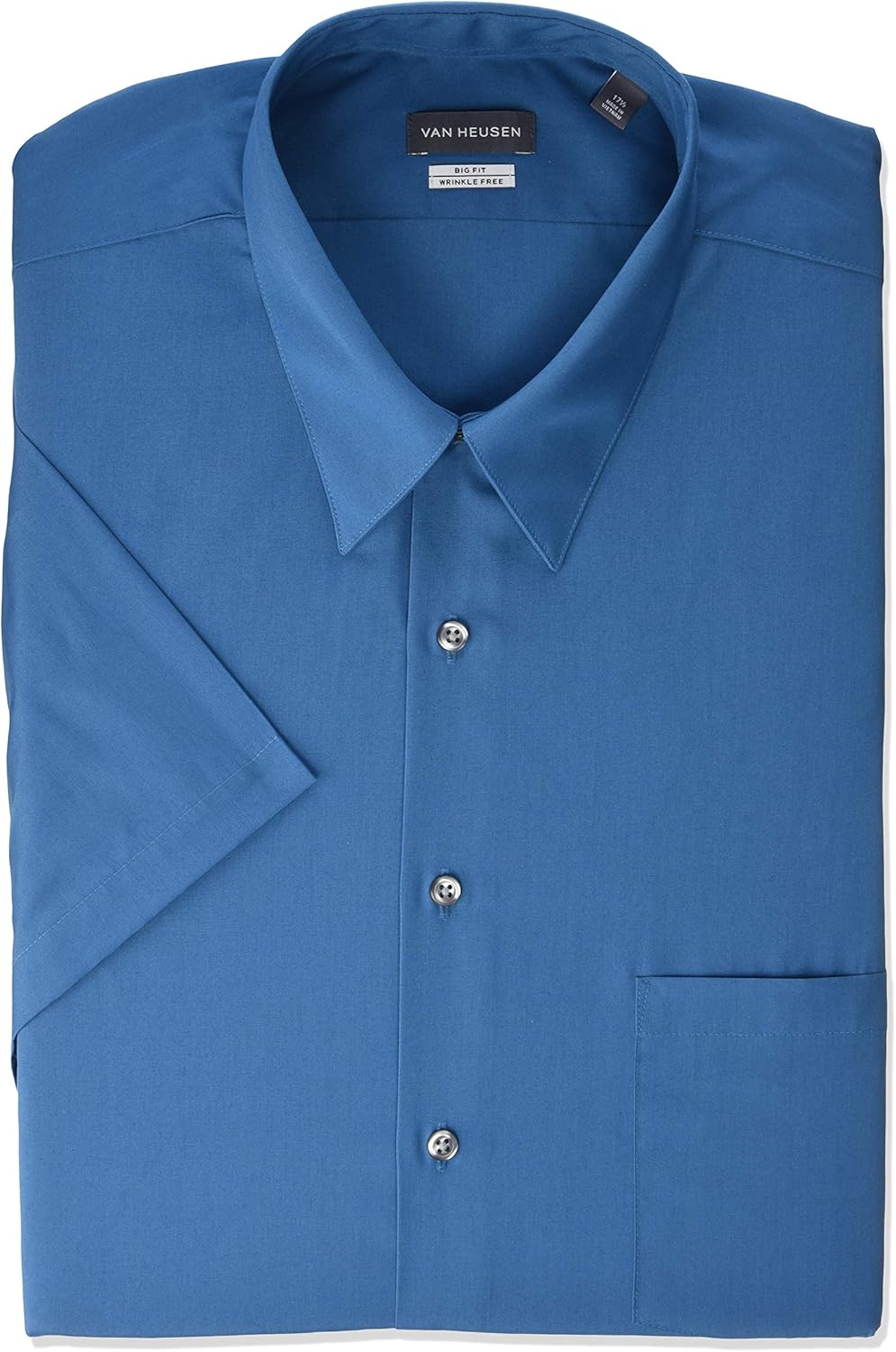 Van Heusen Men's BIG FIT Short Sleeve Dress Shirts Poplin Solid (Big and Tall) at  Men’s Clothing store