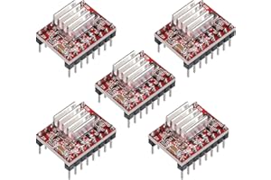 hiBCTR 5 Pieces of A4988 Stepper Motor Driver Modules with Heat Sinks, Suitable for 3D Printer Reprints, Applicable to Mendel, Huxley and Arduino.