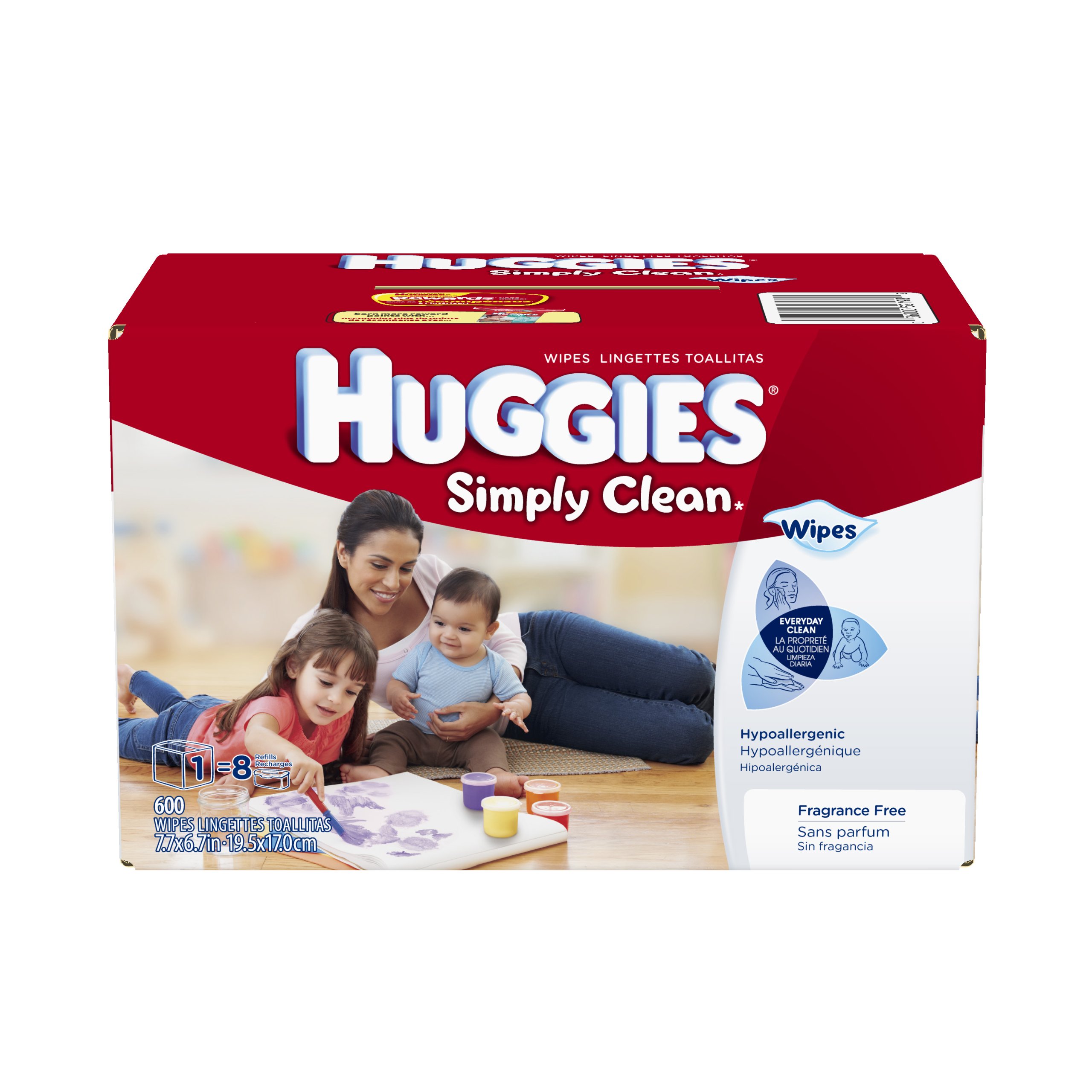 huggies simply clean wipes 384