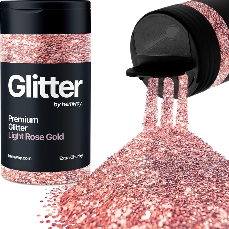 Hemway Light Rose Gold Glitter Shaker 130g Extra Chunky Glitter