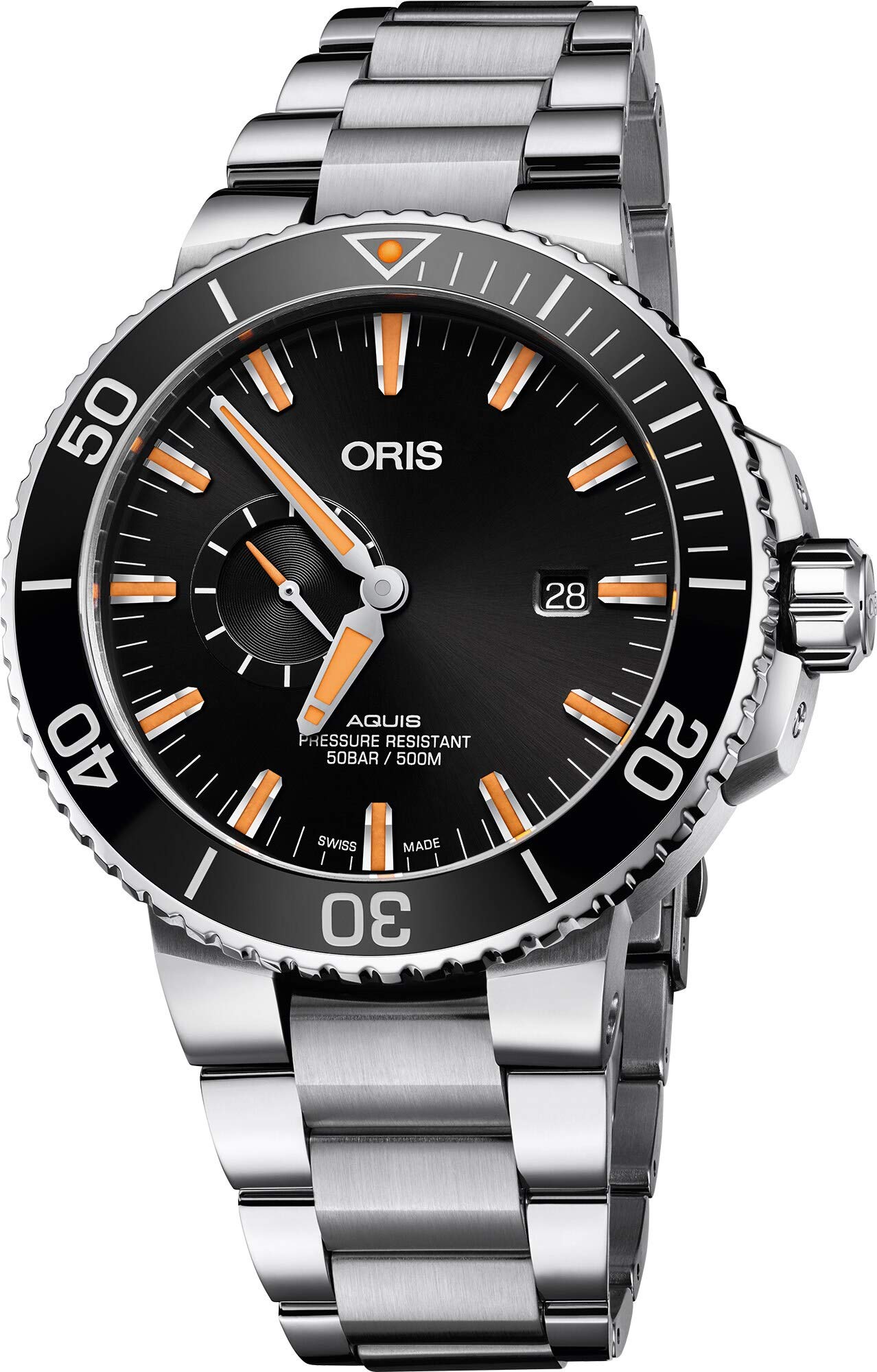 Aquis Small Second Date Mens Stainless Steel Automatic Diver Watch