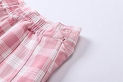 SANGTREE Pink White Plaid Pleated Skirt, Girls 2