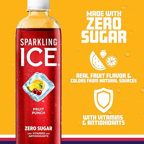 SPARKLING ICE, FRUIT PUNCH SPARKLING WATER, ZERO SUGAR FLAVORED WATER, WITH VITAMINS AND ANTIOXIDANTS, LOW CALORIE BEVERAGE, 17 FL OZ BOTTLES (PACK OF 12)