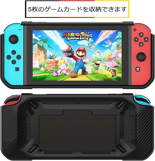Amazon ニンテンドースイッチケース Nintendo Switchケース スイッチカバー ゲームカード5枚収納 落下対策 衝撃吸収 全面保護 着脱簡単 黒 Vickmall 周辺機器 アクセサリ