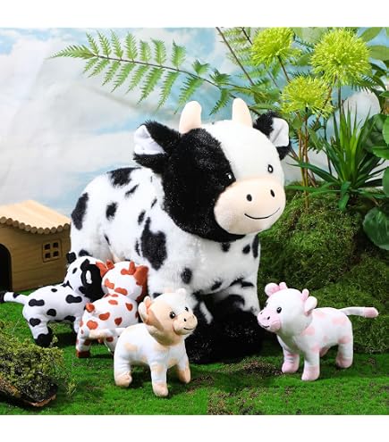 MorisMos Vaca Peluche Gigante con 3 Bebes Dentro de la Barriga, 37 cm Vaca Lechera Juguete de Peluche Animales Suave Bonito, Regalo para Niños Niñas Cumpleaños Navidad MorisMos Vaca Peluche Gigante con 3 Bebes Dentro de la Barriga, 37 cm Vaca Lechera Juguete de Peluche Animales Suave Bonito, Regalo para Niños Niñas Cumpleaños Navidad