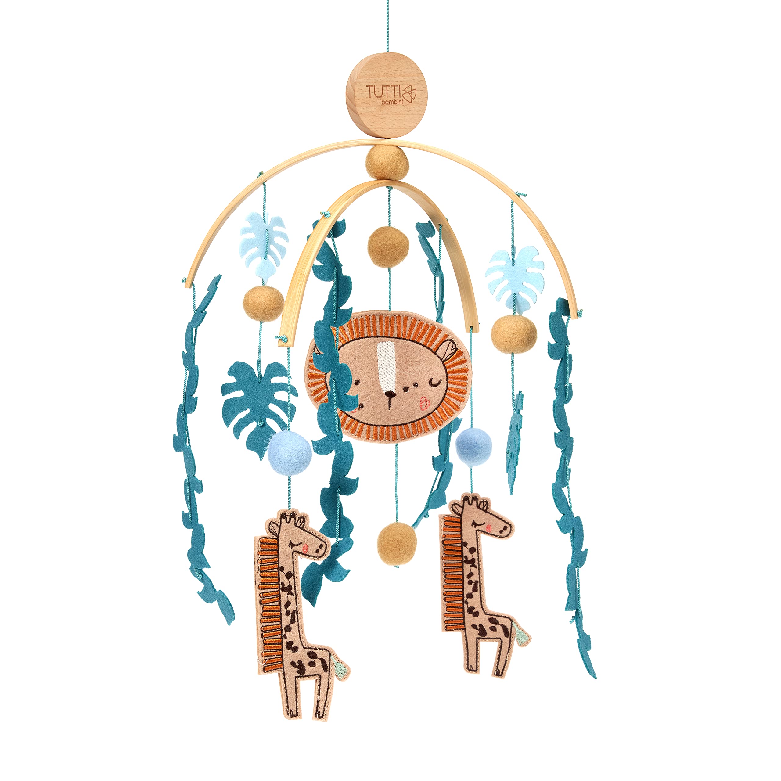 Tutti Bambini Felt Nursery Décor | Bamboo Frame with Felt Shapes, for Decoration Purposes Only | Run Wild