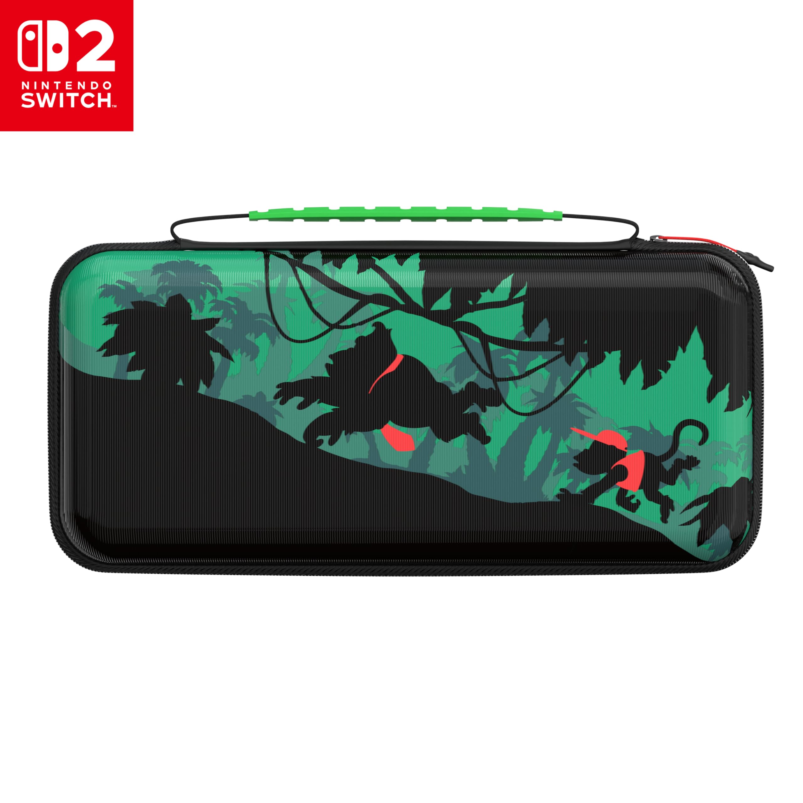 Turtle Beach PlayTrek Travel Case Officially Licensed for Nintendo Switch 2, Nintendo Switch/OLED, Hard Shell Carrying Case, Game Card Case, Storage, Protection - Donkey Kong Black/Green
