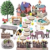 Fairy Garden Accessories, Fairies Welcome Garden Kit, 48pcs Miniature Fairy Garden Ornament for Christmas Decoration Fairy Ga