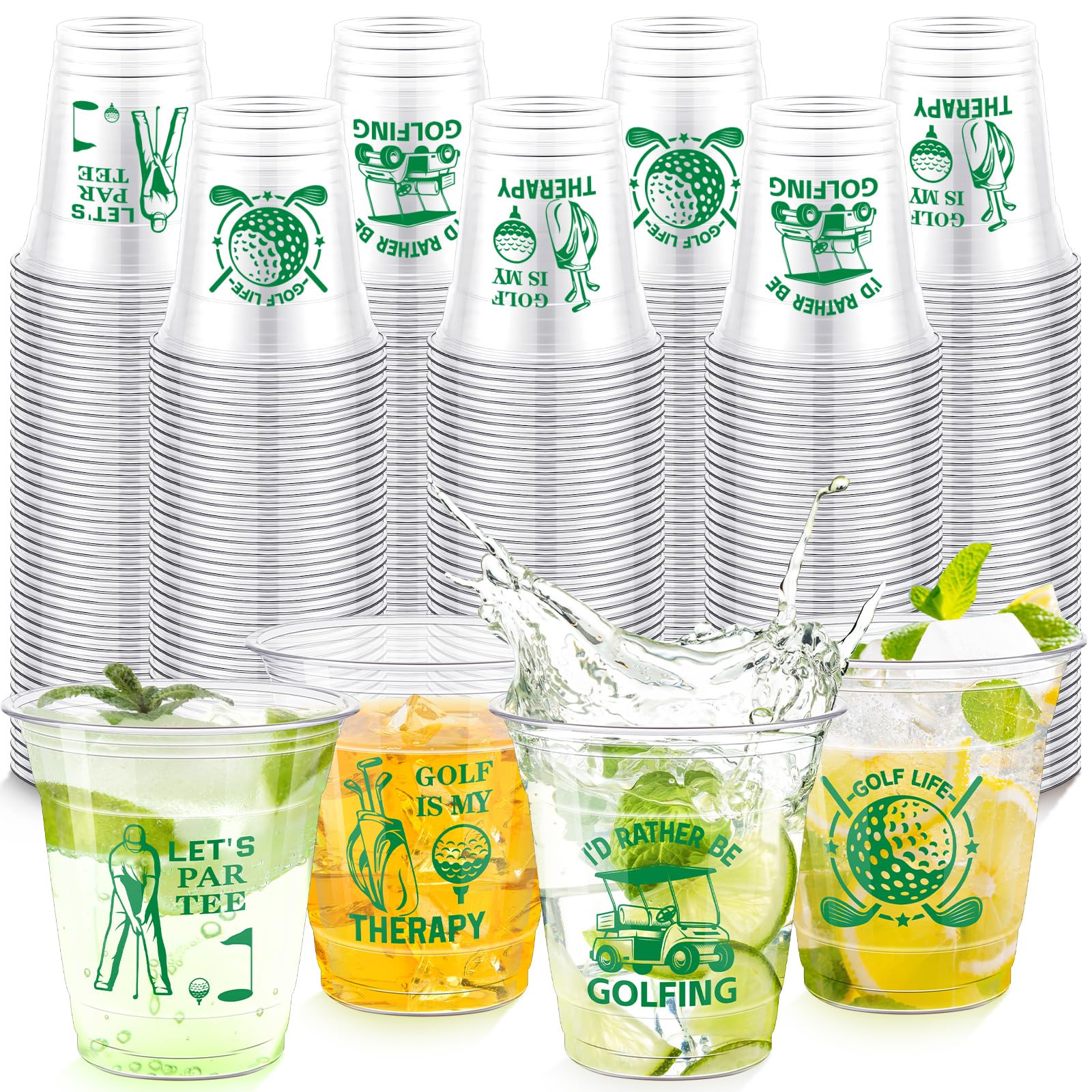 Photo 1 of Pickmesh 200 Pack Golf Disposable Plastic Cups Bulk 10 oz Clear Plastic Disposable Tumbler Cups for Party Supplies Decorations