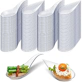 Tessco 400 Pcs 4'' Mini Plastic Appetizer Spoons, Disposable Tasting Appetizer Plates, Tear Drop Asian Soup Spoons for Dessert Sauces Sushi Ice Cream Food Dishes Catering Parties, 2 Styles(Clear)