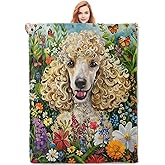 VANZEV Poodle Flannel Blanket, Poodle Gifts, Poodle Dog-Themed Blanket for Women, Soft Lightweight Throw Blankets for Bed Home Travel Decor 50" x 60"