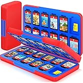 CYKOARMOR Game Card Case Holder for Nitendo Switch/Switch 2(2025) - Hard Shell Portable Cartridge Case with 48 Game Slots & 24 Micro SD Card Slots, Protective Organizer Traveler, Red Blue