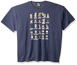 Nintendo Men's Pixel Cast T-Shirt, X-Large, Navy