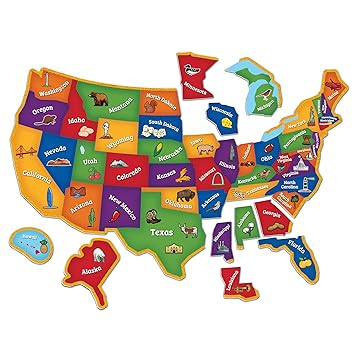 Learning Resources Magnetic U.S. Map Puzzle, 44 Pieces