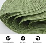 Pauwer Round Placemats and Coasters Set of 6 Green Non Slip Washable 38cm Mats view 5