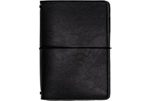 Pukka Pad, Carpe Diem A6 Notebook Cover and Passport Holder - 5.2 x 4.3 in - Features 4 Elastic Note Pad Holders, 2 Inside Pockets, Business Card Slot, and Pen Holder - Black